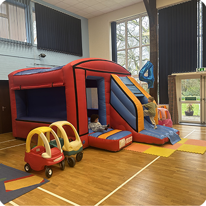 Multi colour slide bouncy castles